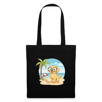 Vacances d’été sur la plage avec des lunettes - Sac en tissu - noir - Devant