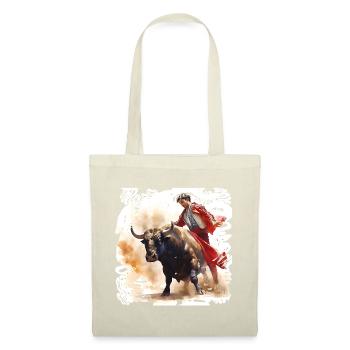 Matador et taureau en cape rouge - Sac en tissu - nature - Devant