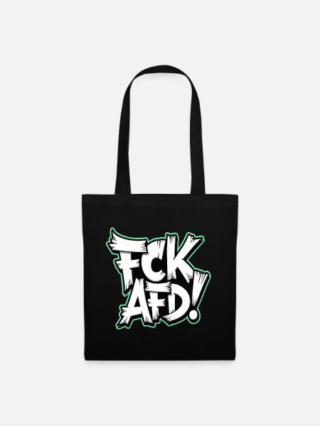 FCK AFD politisches Statement gegen Rechts - Stoffbeutel - Schwarz