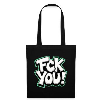 FCK YOU lettering provocative statement - Tote Bag - black - Front