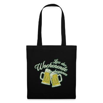 Weekend Toast Beer Alcohol Men - Tote Bag - black - Front