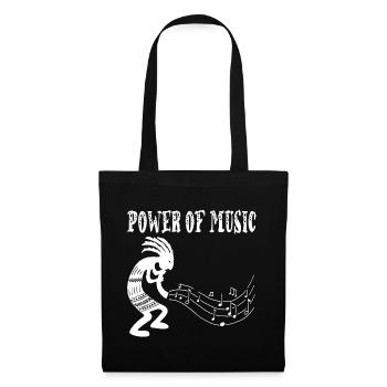 Musicien tribal (blanc) - Sac en tissu - noir - Devant