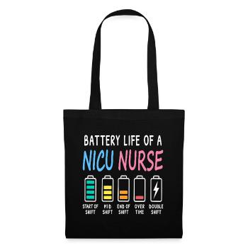 Battery Level of a Neonatal Caregiver Humor - Tote Bag - black - Front