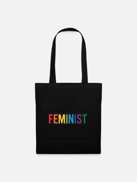 Feministisch – Feminismus Logo T-Shirt - Stoffbeutel - Schwarz