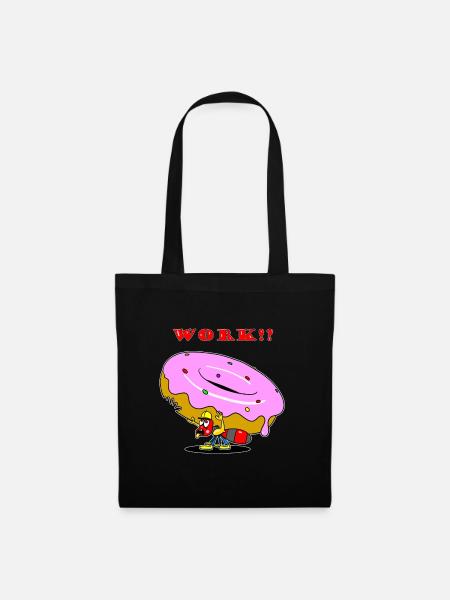Ant Donut Worker Cartoon - Tote Bag - black
