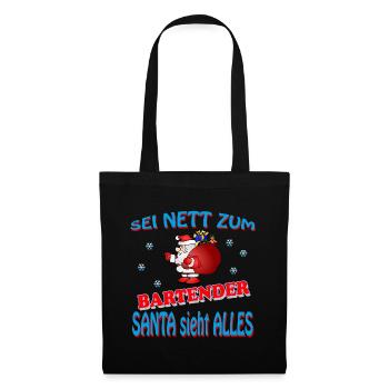 SANTA BARTENDER - Stoffbeutel - Schwarz - Vorne