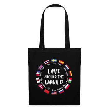 Amour du monde entier Langues - Sac en tissu - noir - Devant