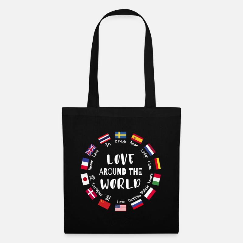 Liebe aus aller Welt Sprachen - Stoffbeutel - Schwarz