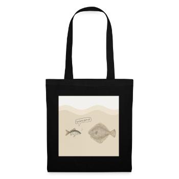 Da biste platt, nä – Lustiges Fisch Design - Tote Bag - black - Front