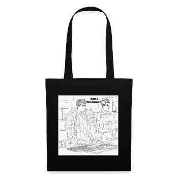 Humain ou robot - Sac en tissu - noir - Devant