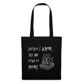 Before I Agree Read The Terms Cat Saying - Tote Bag - black - Front