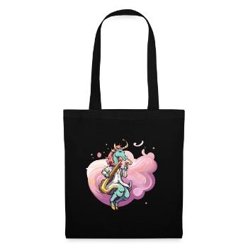 Pastel Unicorn Saxophonist - Tote Bag - black - Front