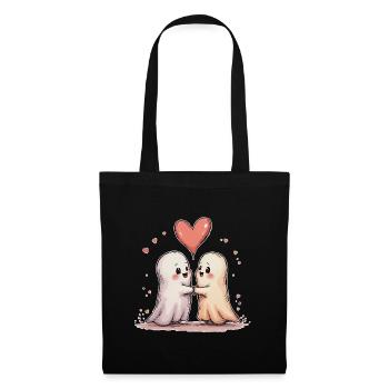 Eternal Ghost Love Valentine – Süßes Halloween - Stoffbeutel - Schwarz - Vorne