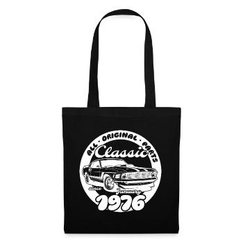 50. Geburtstag - Klassiker Musclecar 01/1976 - Stoffbeutel - Schwarz - Vorne