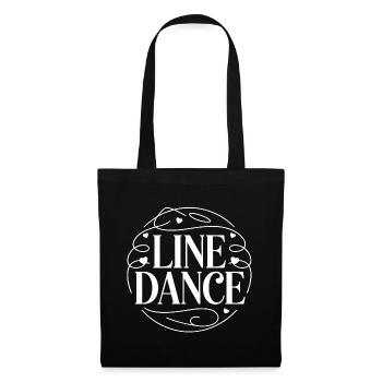 Line Dance Herz Ornament - Stoffbeutel - Schwarz - Vorne