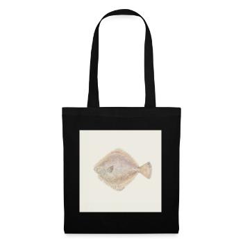 Flounder Fish Watercolor – Maritime Illustration - Tote Bag - black - Front