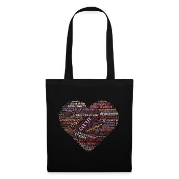 Heart of Words in Love - Tote Bag - black - Front