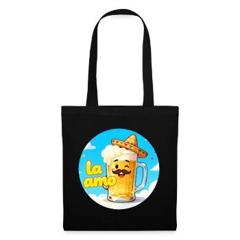 Beer with Hat and Mustache - Tote Bag - black - Front