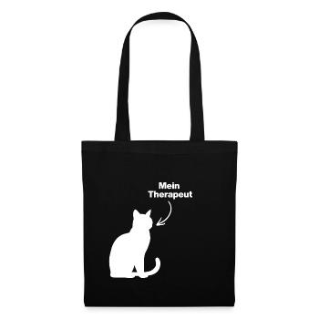 MON THÉRAPEUTE : CHAT ! 😻 AMOUR DES CHATS AMOUREUX DES CHATS - Sac en tissu - noir - Devant