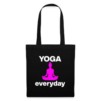 YOGA EVERYDAY PINK! LOTUS YOGI JOGA WELLNESS POWER - Stoffbeutel - Schwarz - Vorne