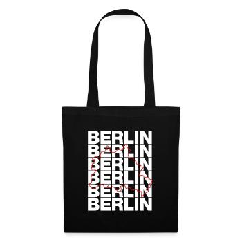 BUNDESLAND BERLIN, DIE HAUPTSTADT! LANDESGRENZE - Stoffbeutel - Schwarz - Vorne