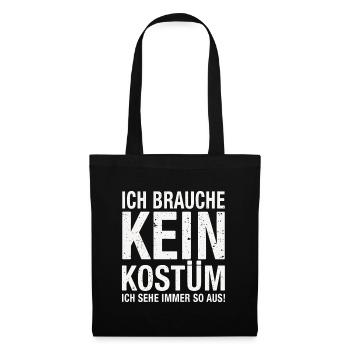 Karneval Fasching Fasnet Kostüm - Stoffbeutel - Schwarz - Vorne