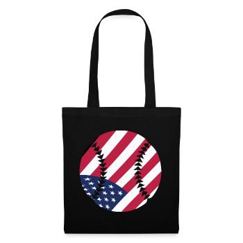 USA Patriotic Softball American Flag Sports Art - Tote Bag - black - Front