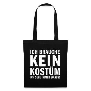 Karneval Fasching Fasnet Kostüm - Stoffbeutel - Schwarz - Vorne