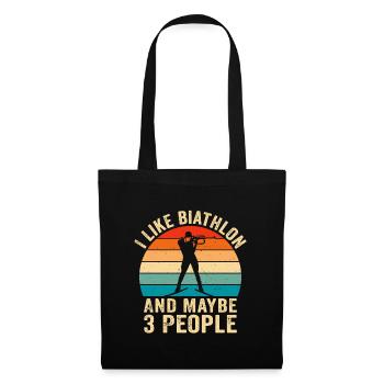 i like biathlon and maybe 3 people - Tote Bag - black - Front
