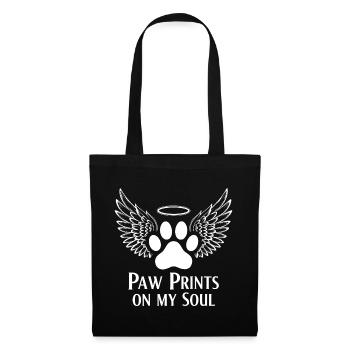 Pug Dog Cloud Angel Wings Farewell Mourning - Tote Bag - black - Front