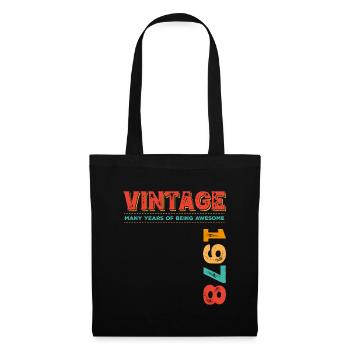 Vintage 1978 - Stoffbeutel - Schwarz - Vorne