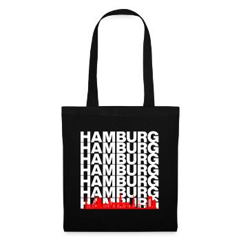 HAMBURG SKYLINE SILHOUETTE! - Stoffbeutel - Schwarz - Vorne