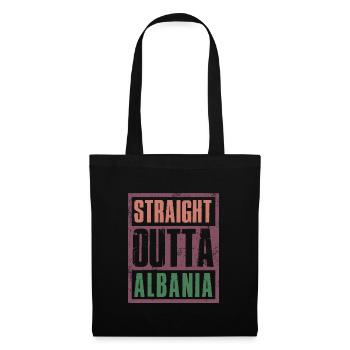 Straight outta Albania - Stoffbeutel - Schwarz - Vorne