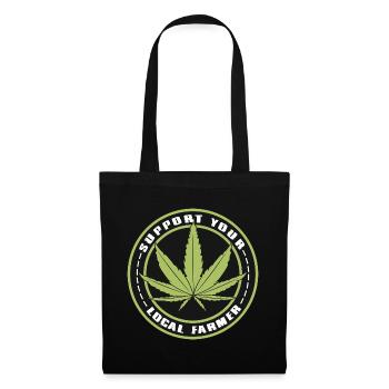 Support Your Local Farmer - Cannabis Hanf Outfit - Stoffbeutel - Schwarz - Vorne
