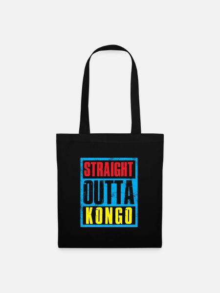 Straight outta Kongo - Stoffbeutel - Schwarz