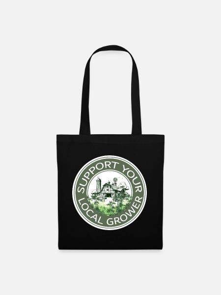 Support your local grower - Stoffbeutel - Schwarz