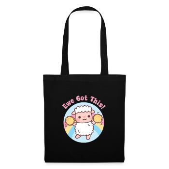 Mouton mouton Eea a ce jeu de mots motivant drôle - Sac en tissu - noir - Devant