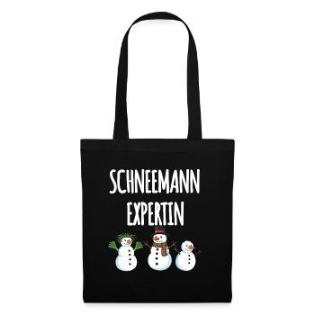 Schneemann Expertin - Stoffbeutel - Schwarz - Vorne
