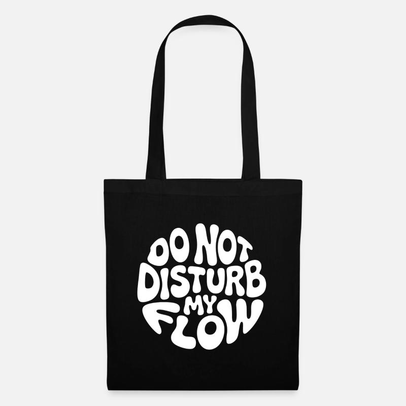 Ne dérange pas mon flux White Branded - Sac en tissu - noir
