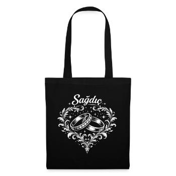 Rings in a floral heart frame - Tote Bag - black - Front