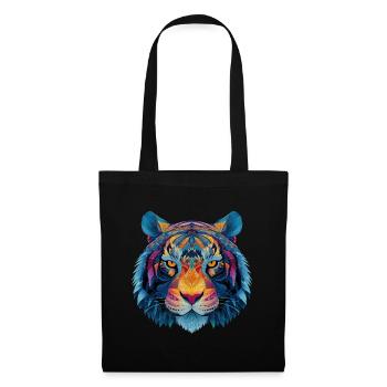 Tête de tigre - Sac en tissu - noir - Devant