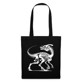Dinosaure Raptor avec des os de colonne vertébrale - Sac en tissu - noir - Devant