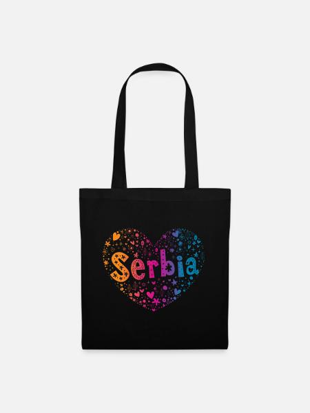 Serbia - Stoffbeutel - Schwarz