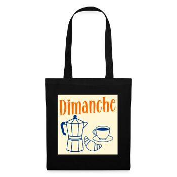 Dimanche Café Croissant - Sac en tissu - noir - Devant