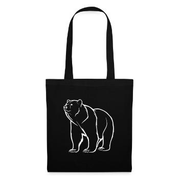 Silhouette d’ours minimaliste et logo symbolique - Sac en tissu - noir - Devant