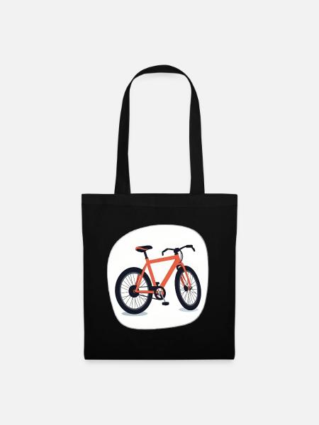 Orangenes Fahrraddesign - Stoffbeutel - Schwarz