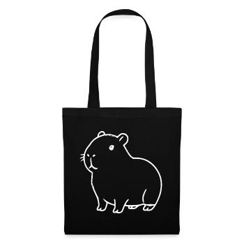 Capybara capybara blanc - Sac en tissu - noir - Devant