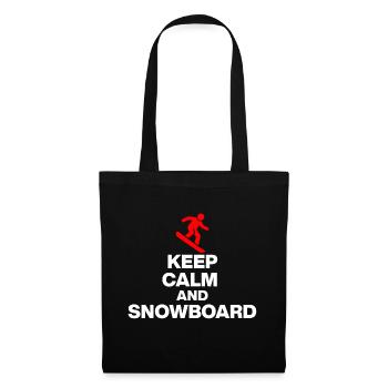 RESTE CALME ET FAIS DU SNOWBOARD ! PLAISIR SUR LES PISTES ET PLAISIR EN CABANE - Sac en tissu - noir - Devant