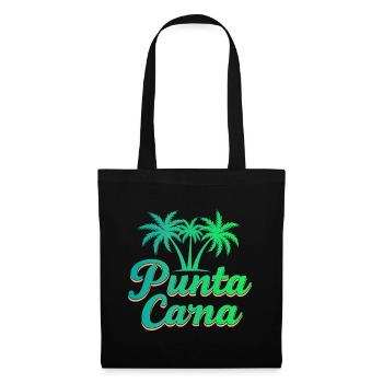 Punta Cana Karibik Urlaub mit Palmen - Stoffbeutel - Schwarz - Vorne