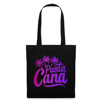 Punta Cana Karibik Urlaub mit Palmen - Stoffbeutel - Schwarz - Vorne